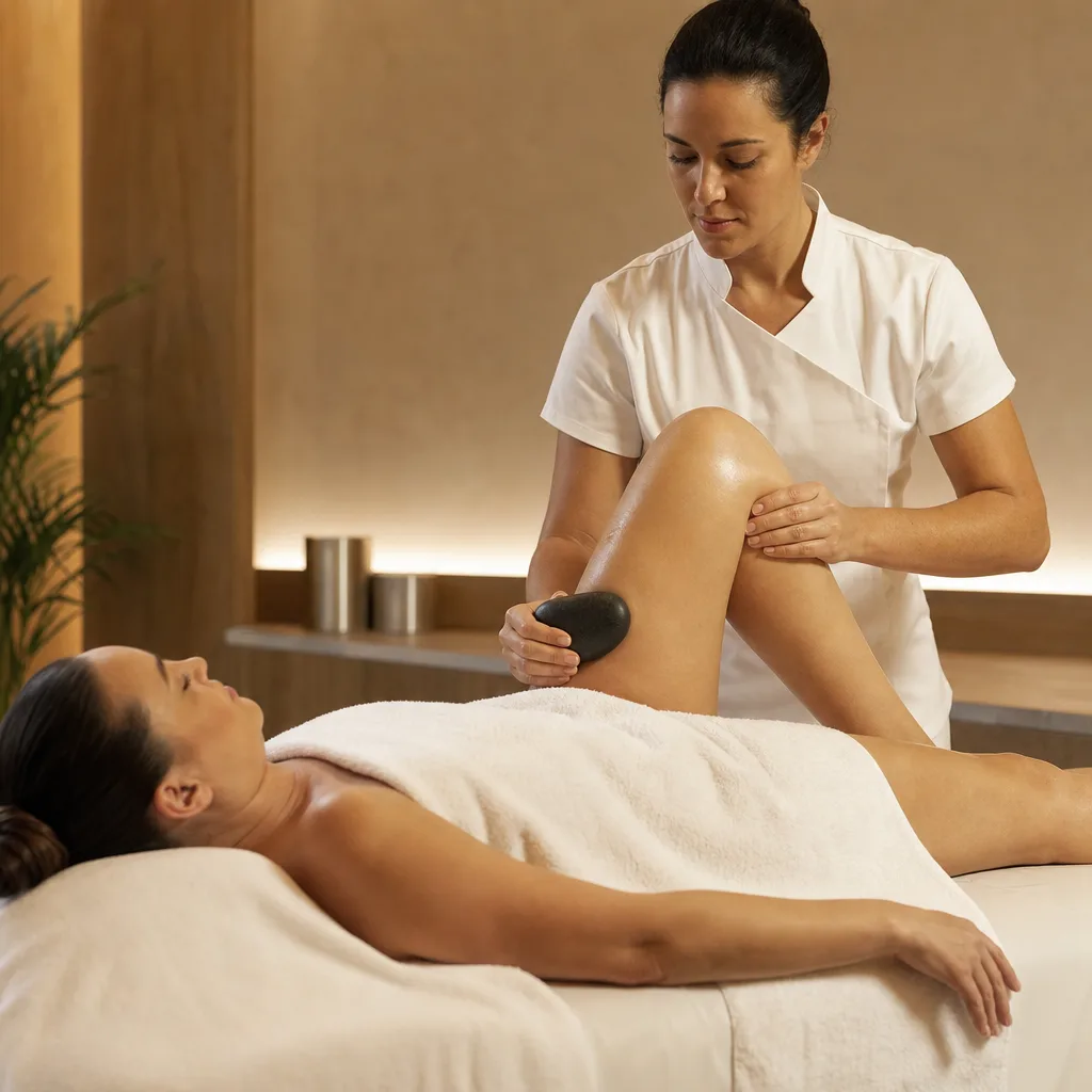 Massagem com Pedras Quentes — Melhora na mobilidade das articulações;