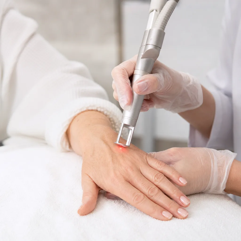 Rejuvenescimento das Mãos — Clareia manchas e uniformiza o tom da pele.
