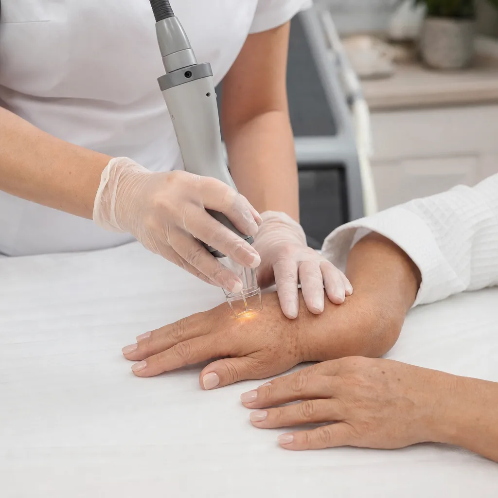 Rejuvenescimento das Mãos — Uniformização do tom da pele.